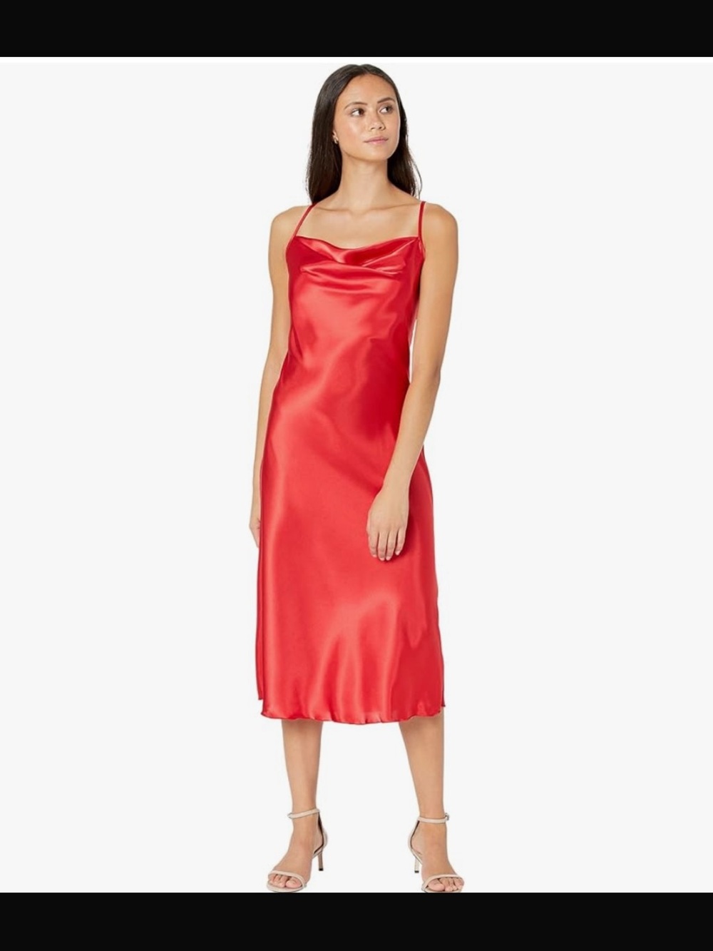 NEW! bebe Women’s Sateen Midi Slip Dress – Size Large ❤️✨